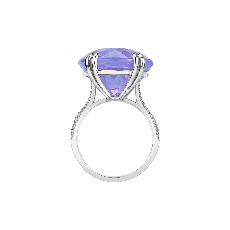 Diamond ring with Amethyst Lavender Dream