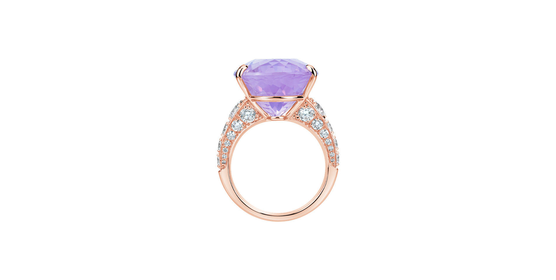 Diamond ring with Amethyst Mist of Amethyst
