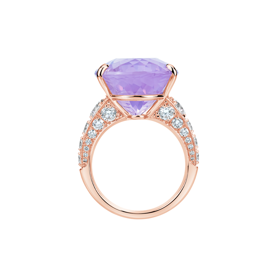 Diamond ring with Amethyst Mist of Amethyst