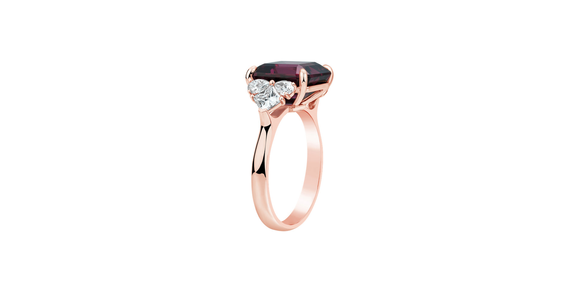 Diamond ring with Rhodolite Vionara
