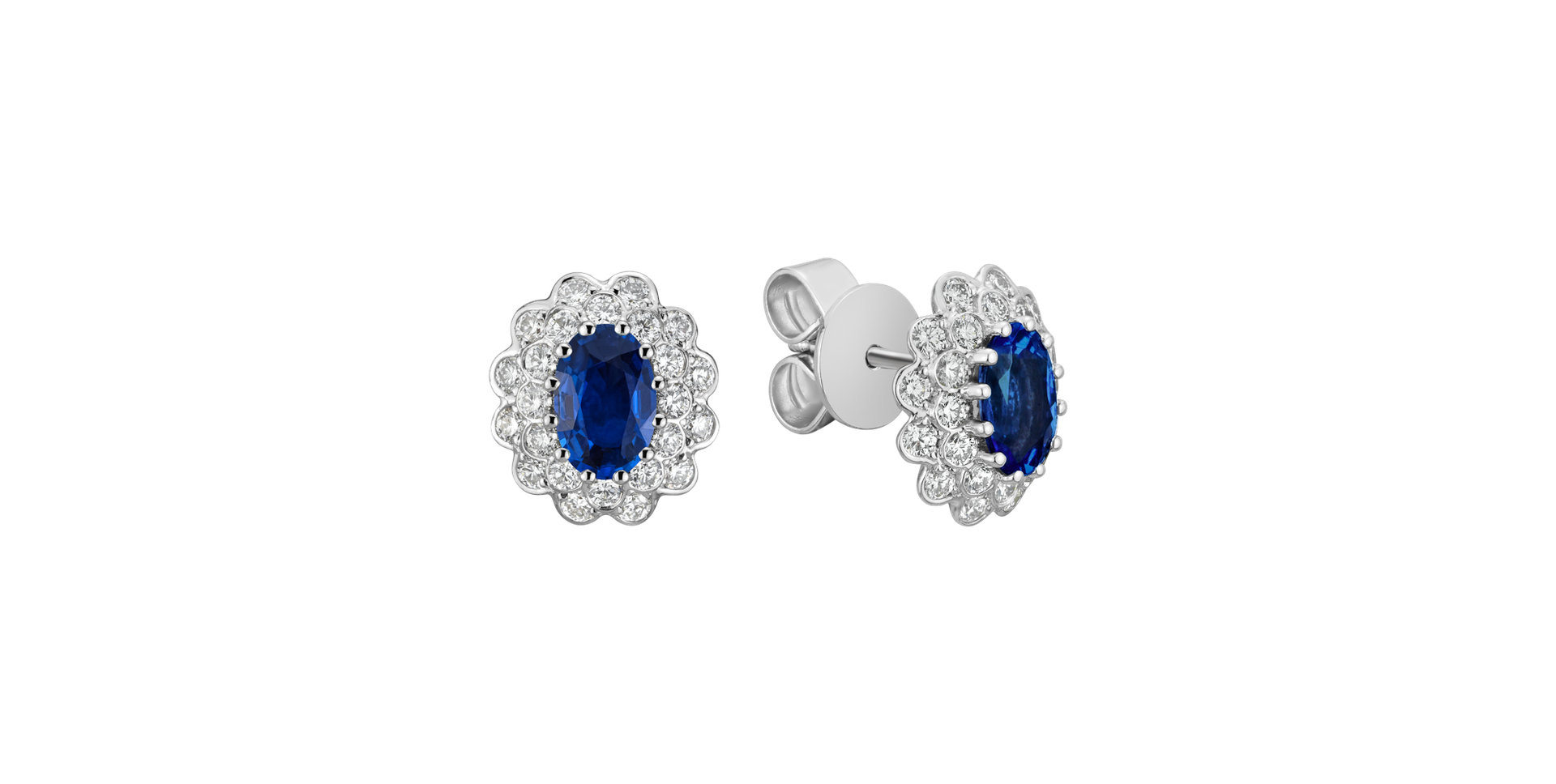 Diamond earrings with Sapphire Fairy Goddess