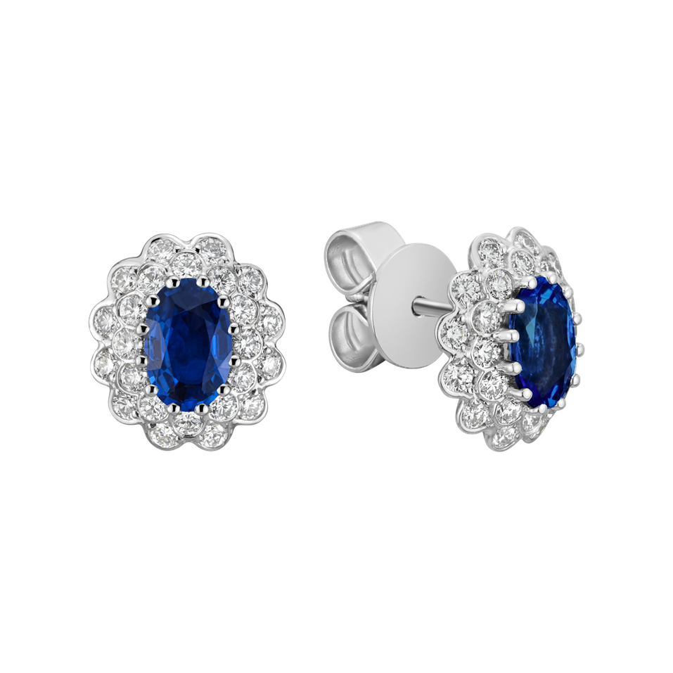 Diamond earrings with Sapphire Fairy Goddess