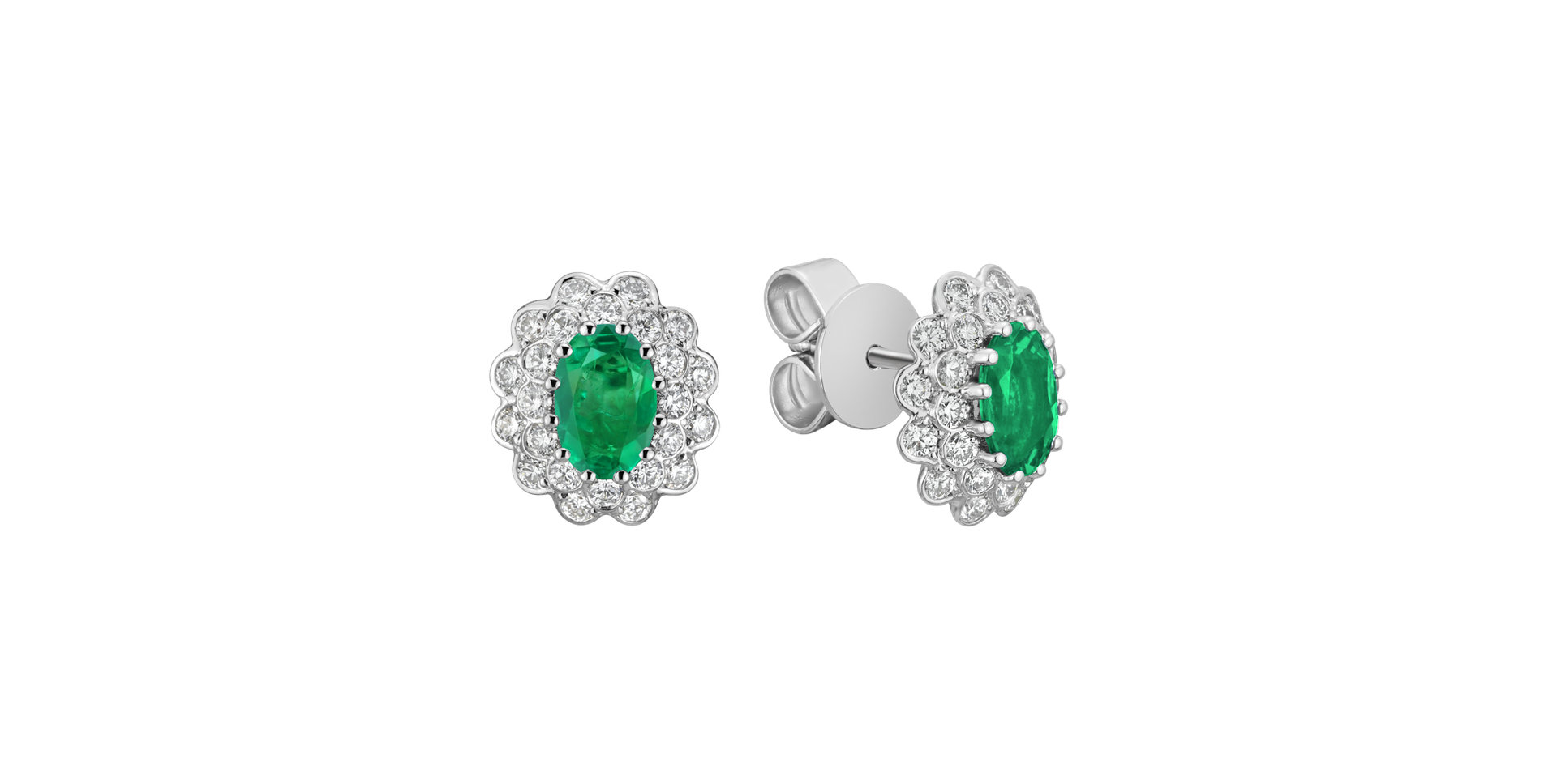 Diamond earrings with Emerald Fairy Goddess