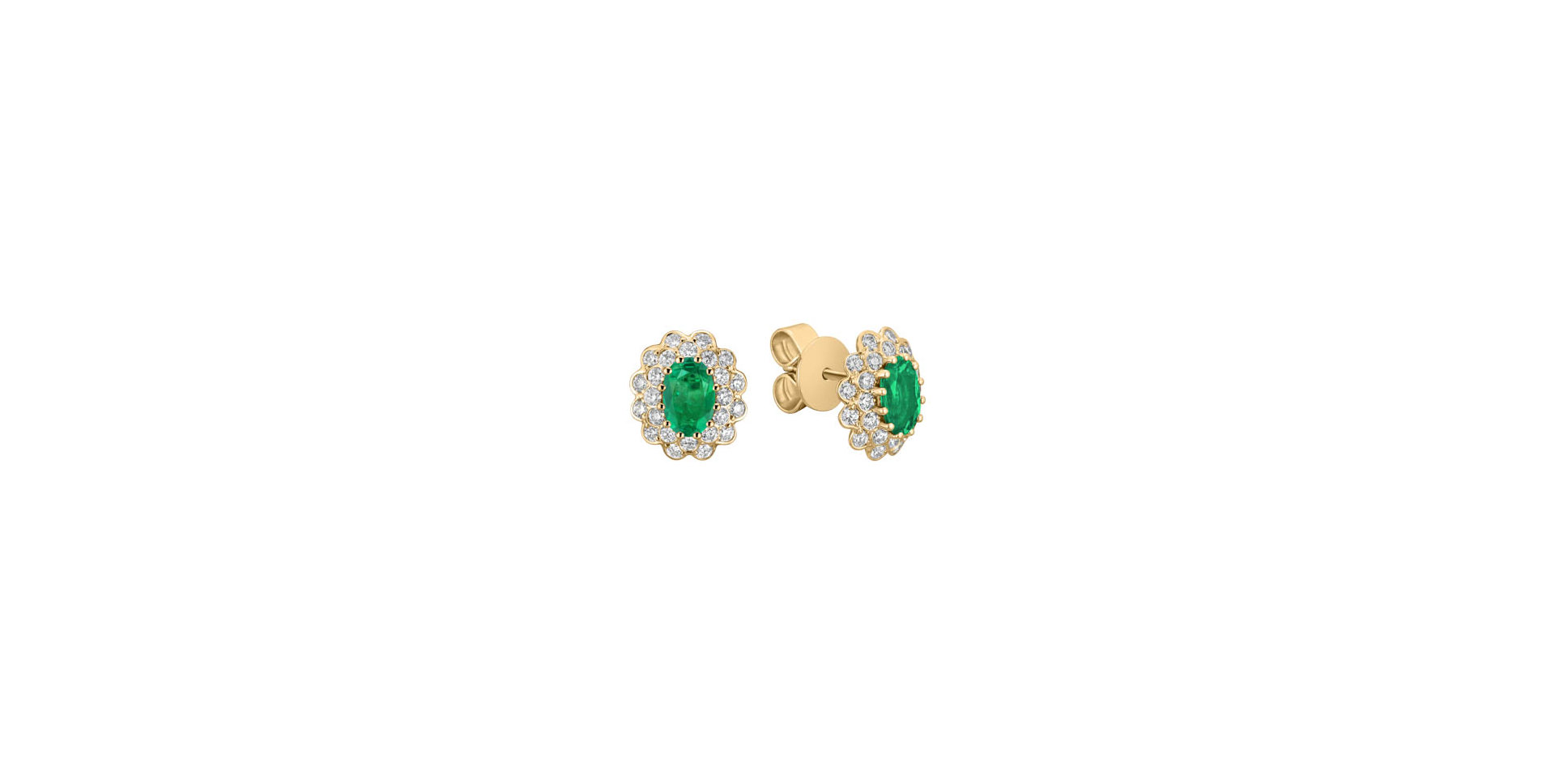 Diamond earrings with Emerald Fairy Goddess