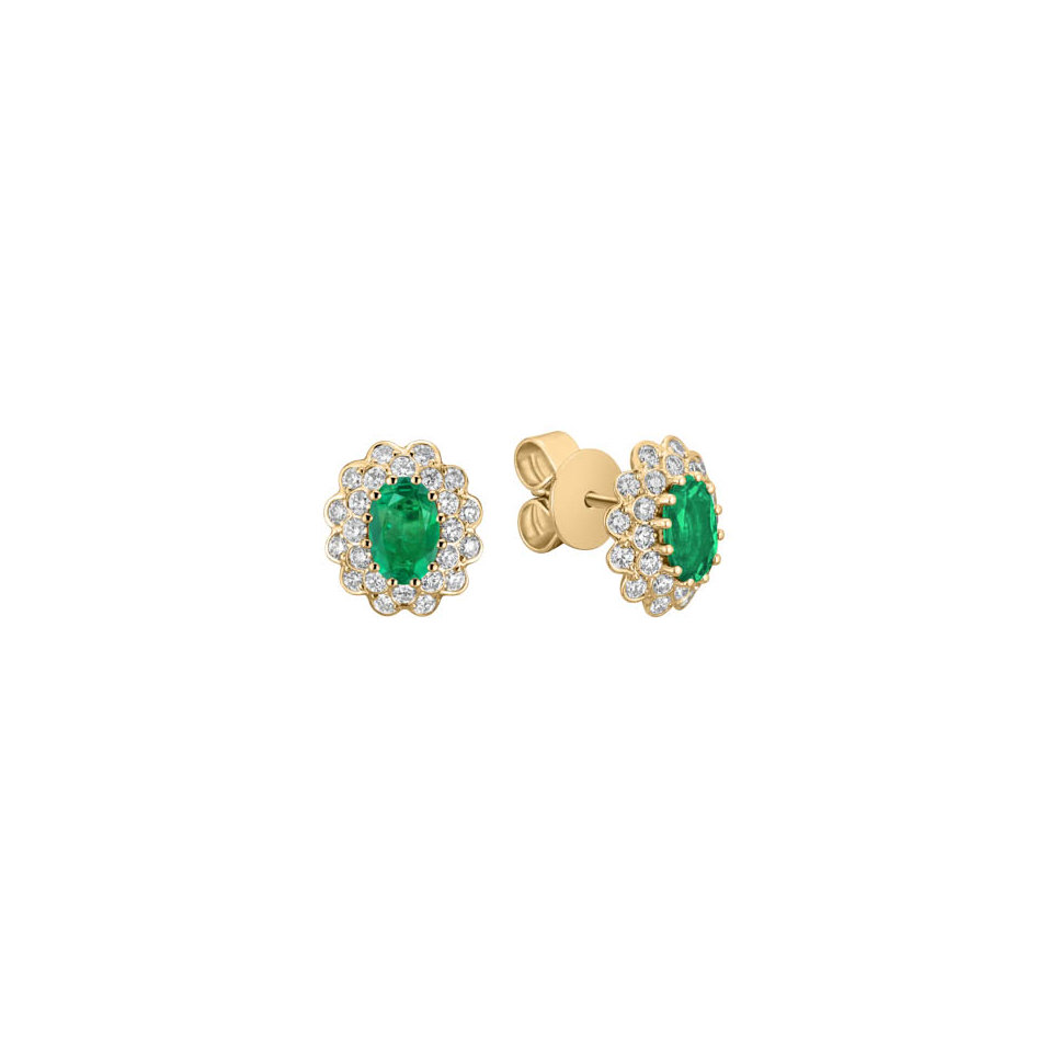 Diamond earrings with Emerald Fairy Goddess