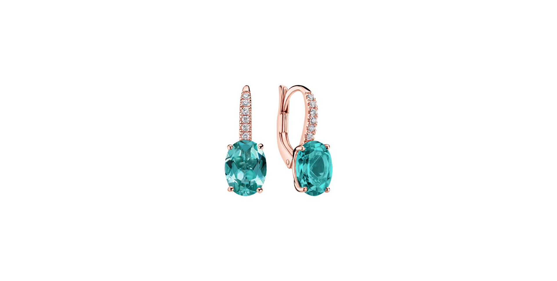 Diamond earrings with Apatite Niké Elegance