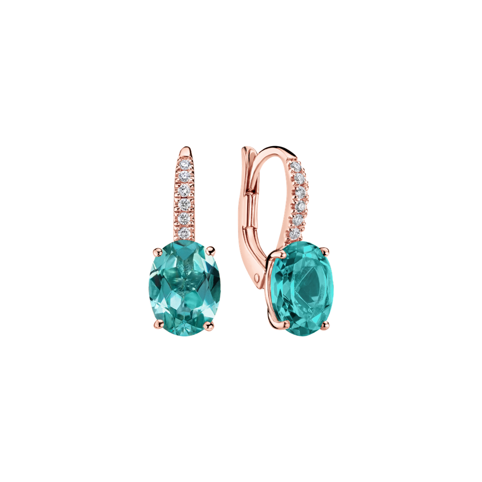 Diamond earrings with Apatite Niké Elegance