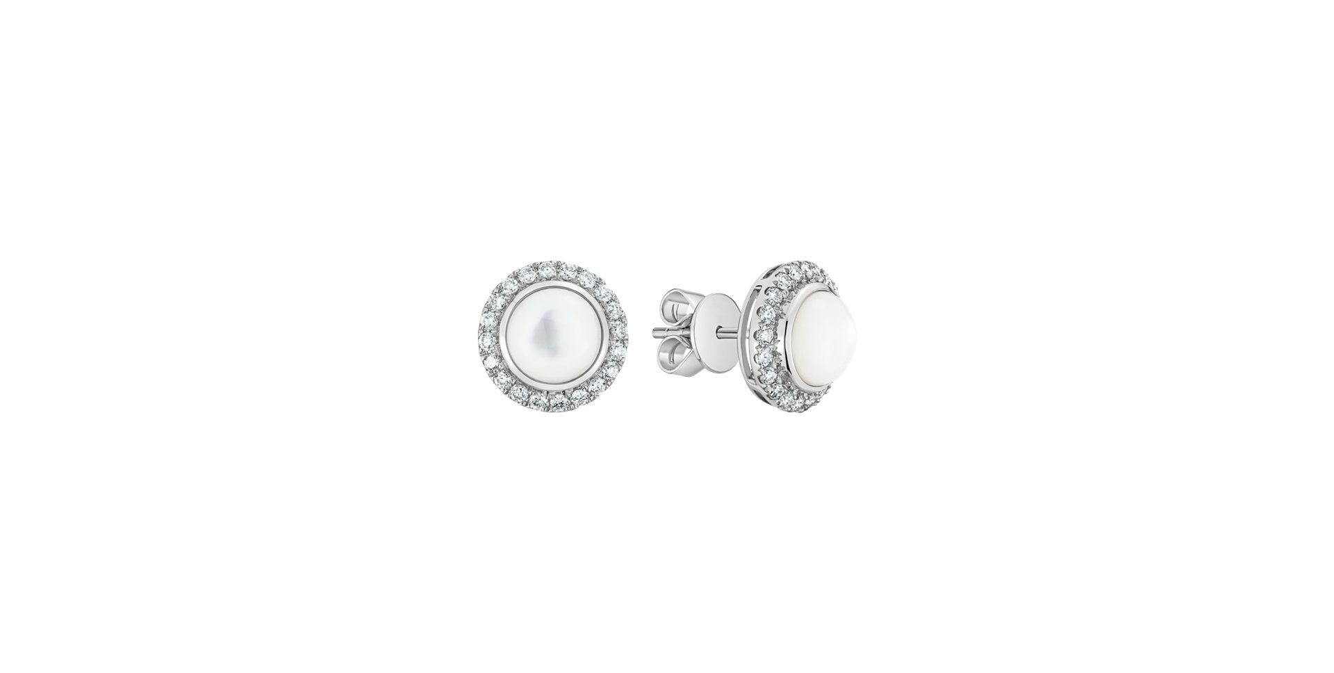 Diamond earrings with Pearl Pure Pearl