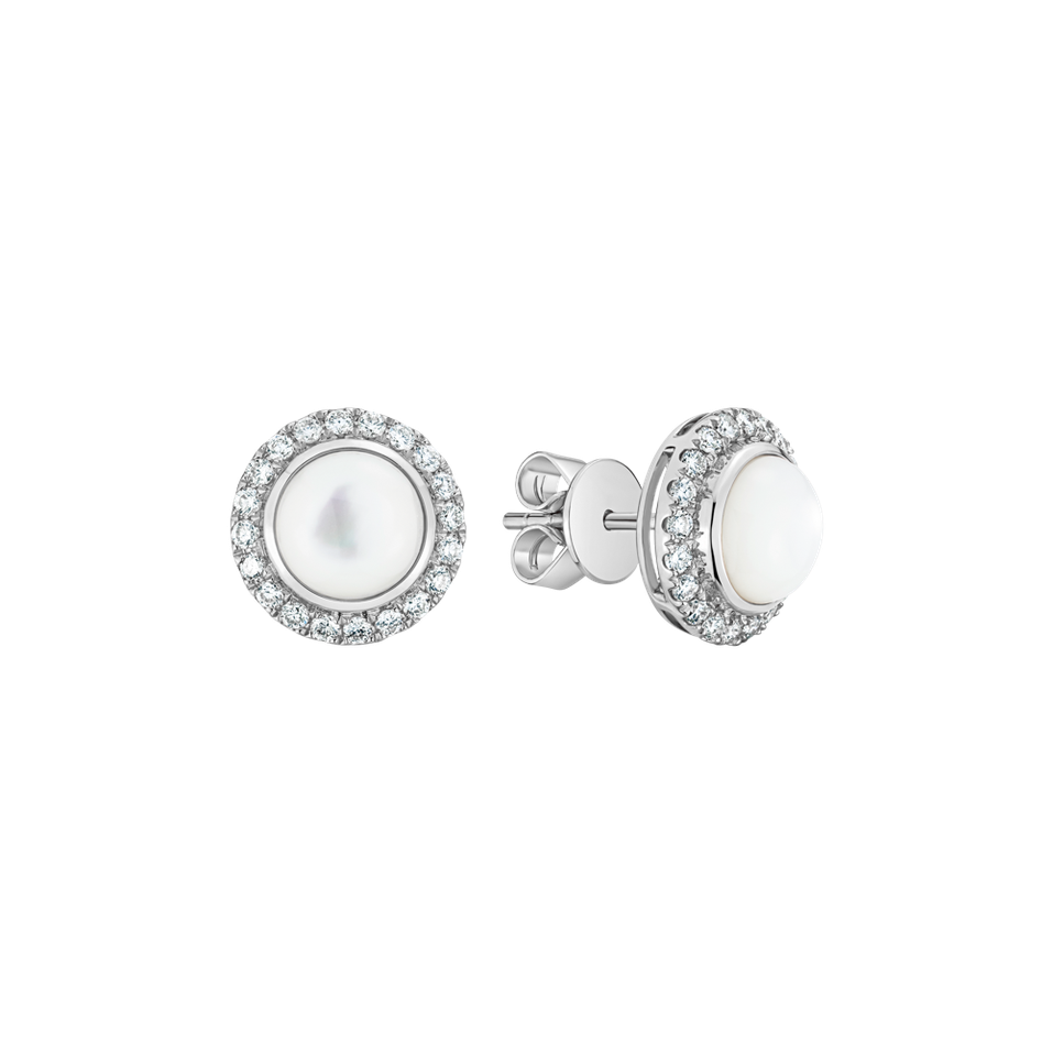 Diamond earrings with Pearl Pure Pearl