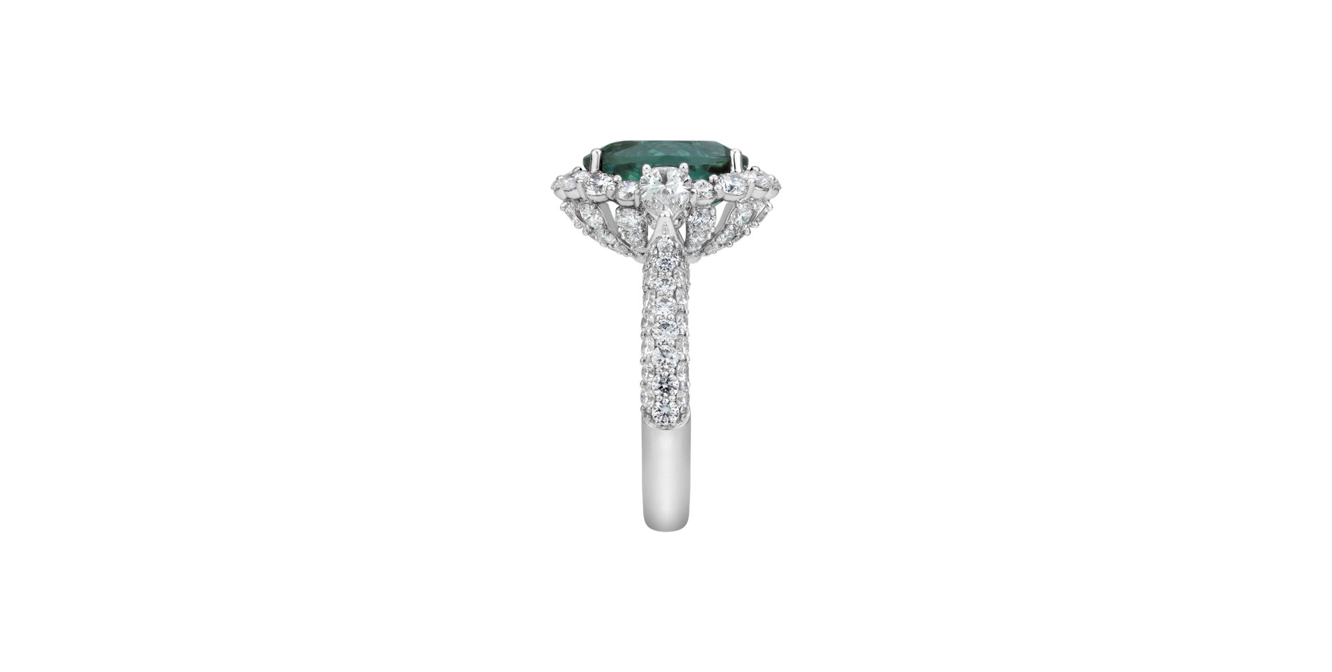 Diamond ring with Tourmaline Lorienth