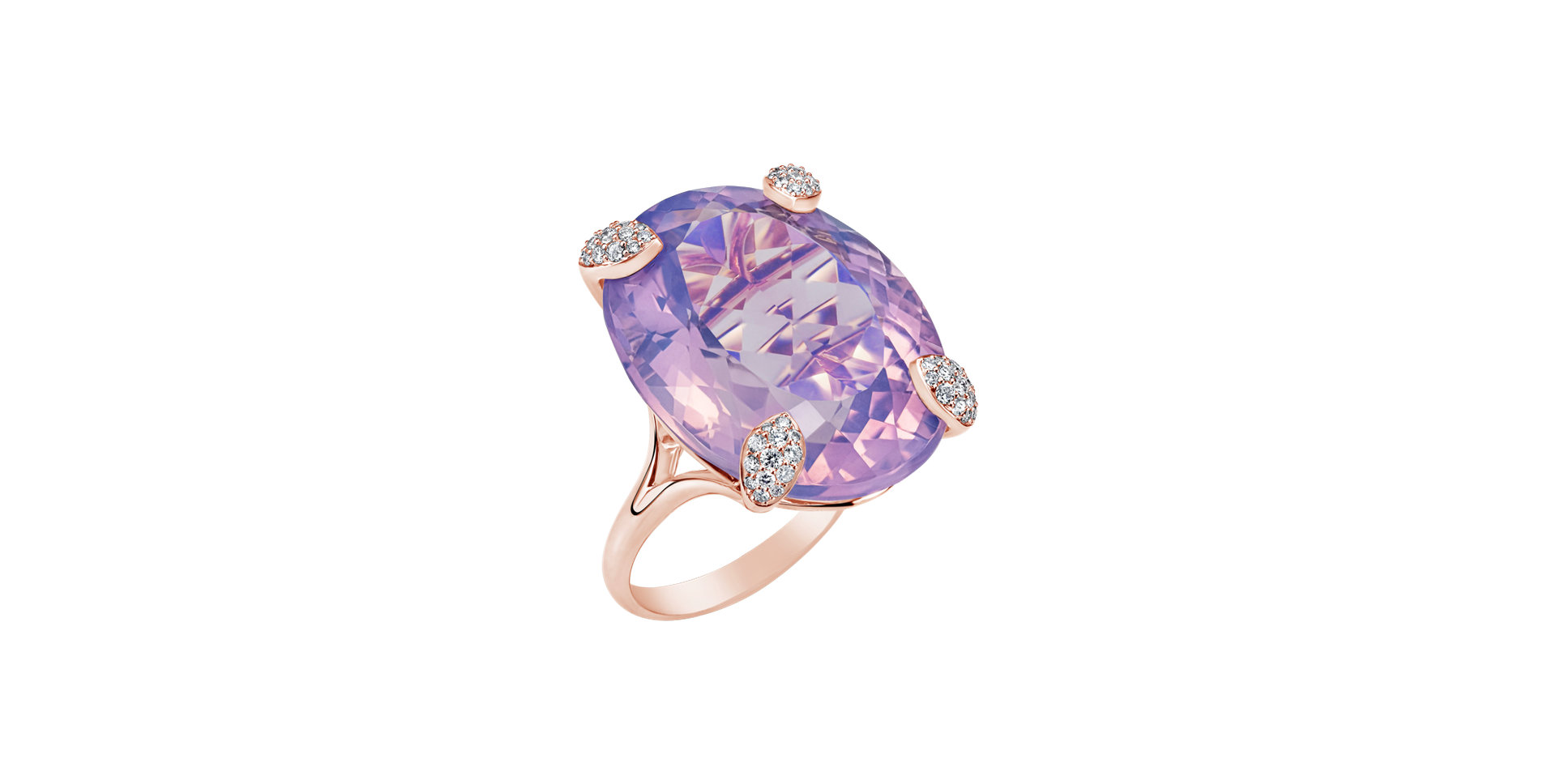 Diamond ring with Amethyst Lavender Essence