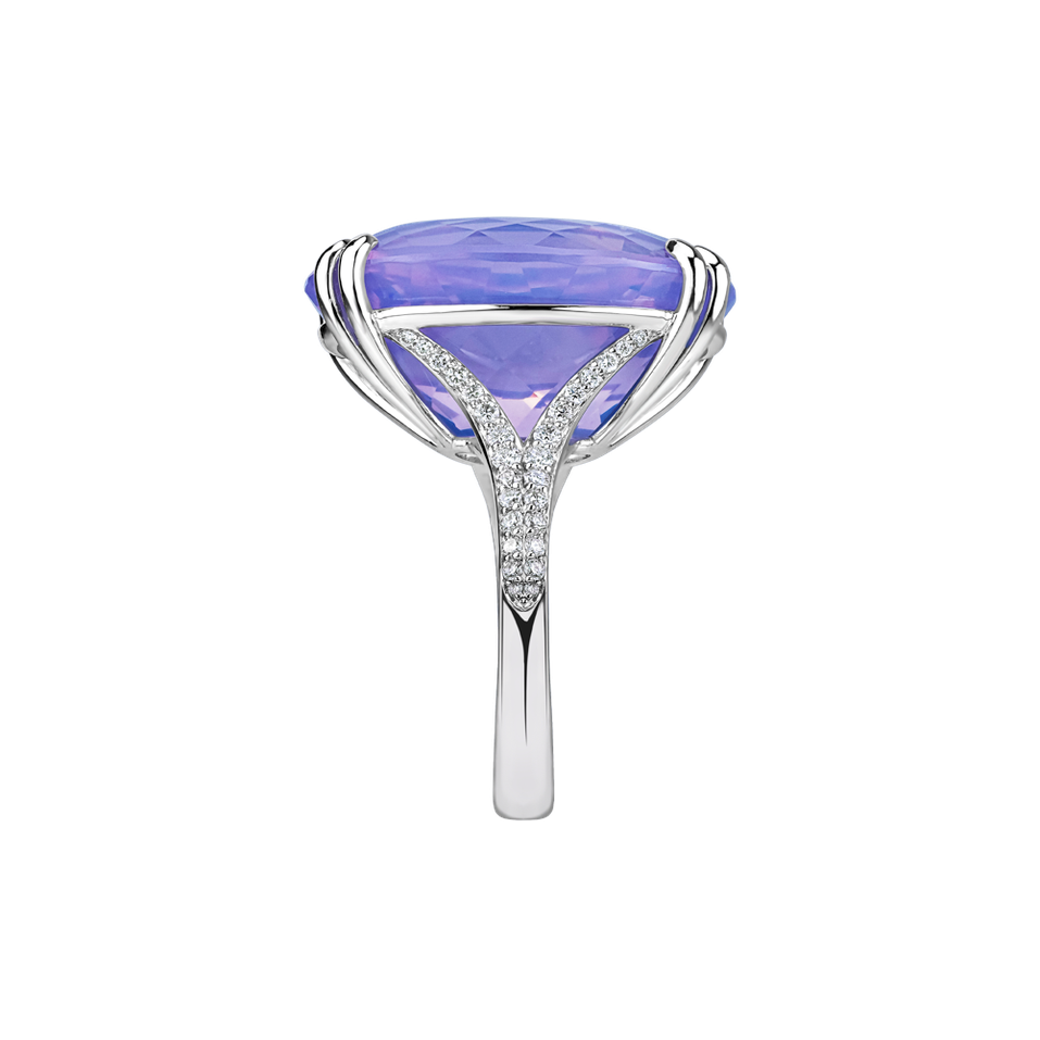 Diamond ring with Amethyst Lavender Dream