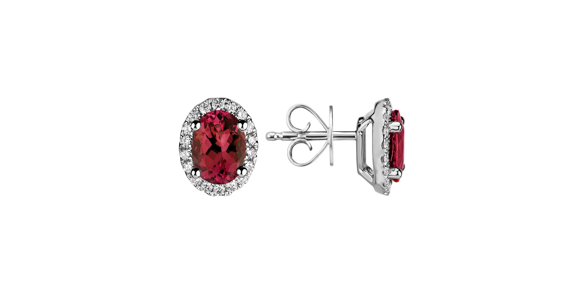 Diamond earrings with Ruby Imperial Allegory