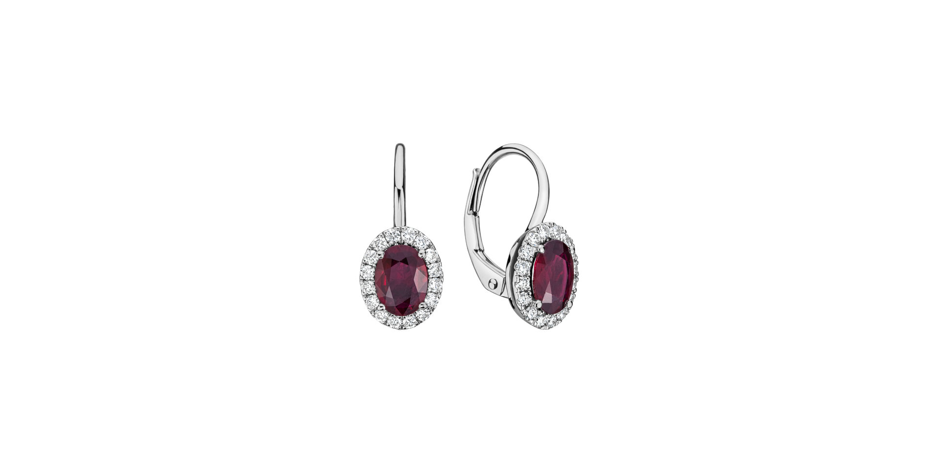 Diamond earrings with Ruby Imperial Allegory