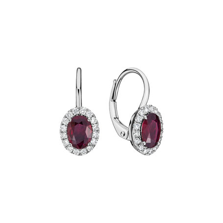 Diamond earrings with Ruby Imperial Allegory