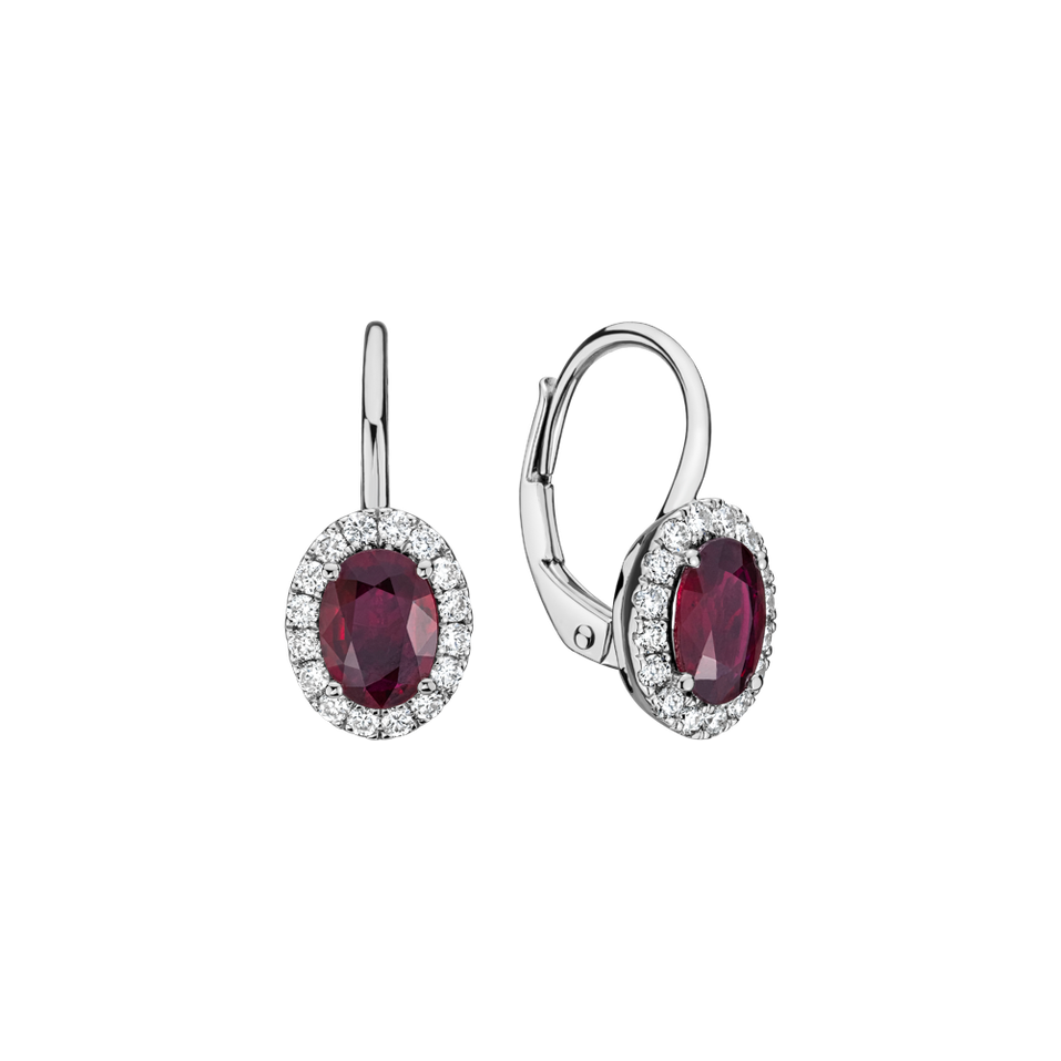 Diamond earrings with Ruby Imperial Allegory