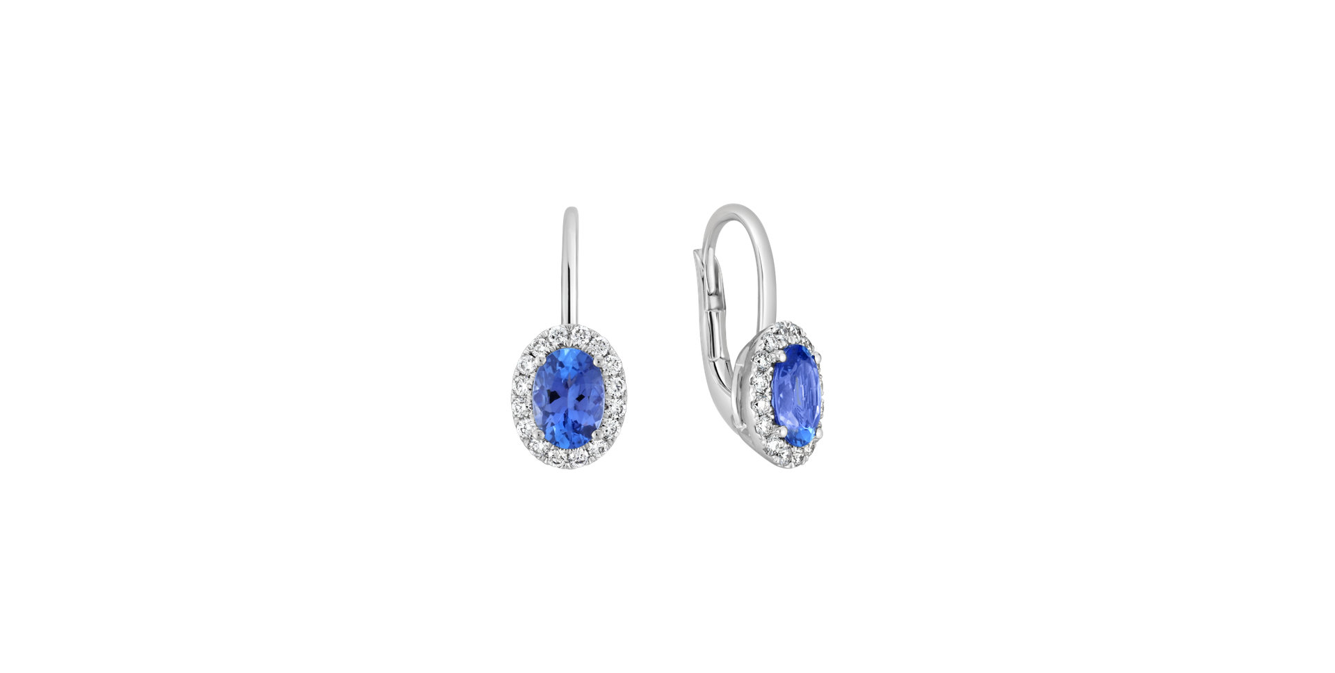 Diamond earrings with Tanzanite Imperial Allegory