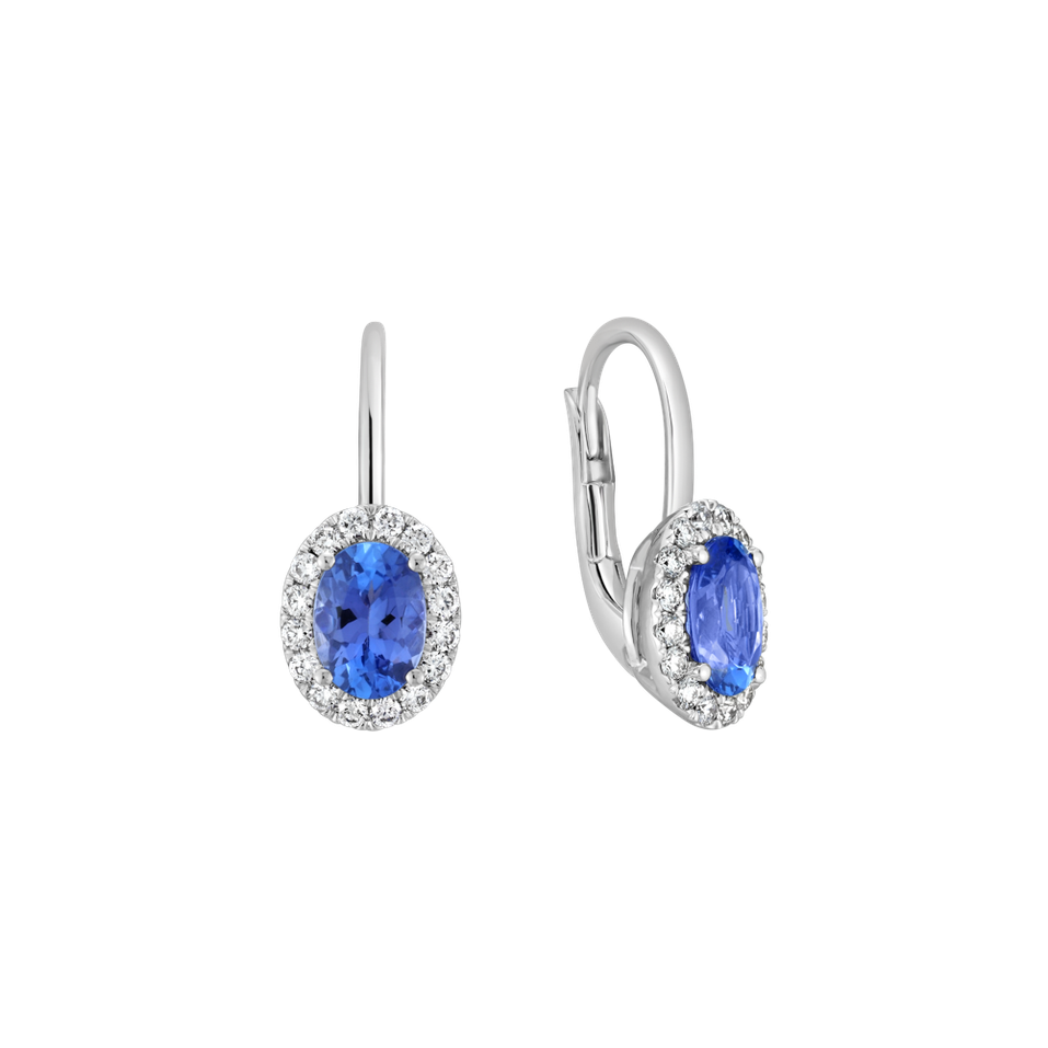 Diamond earrings with Tanzanite Imperial Allegory