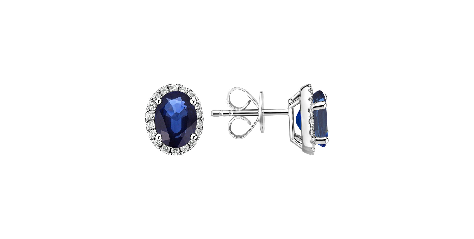 Diamond earrings with Sapphire Imperial Allegory