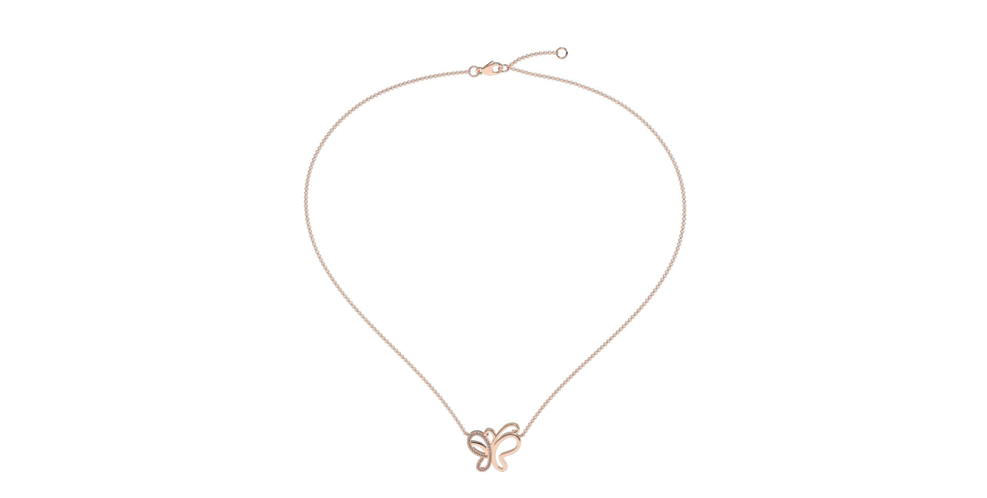 Diamond necklace Butterfly