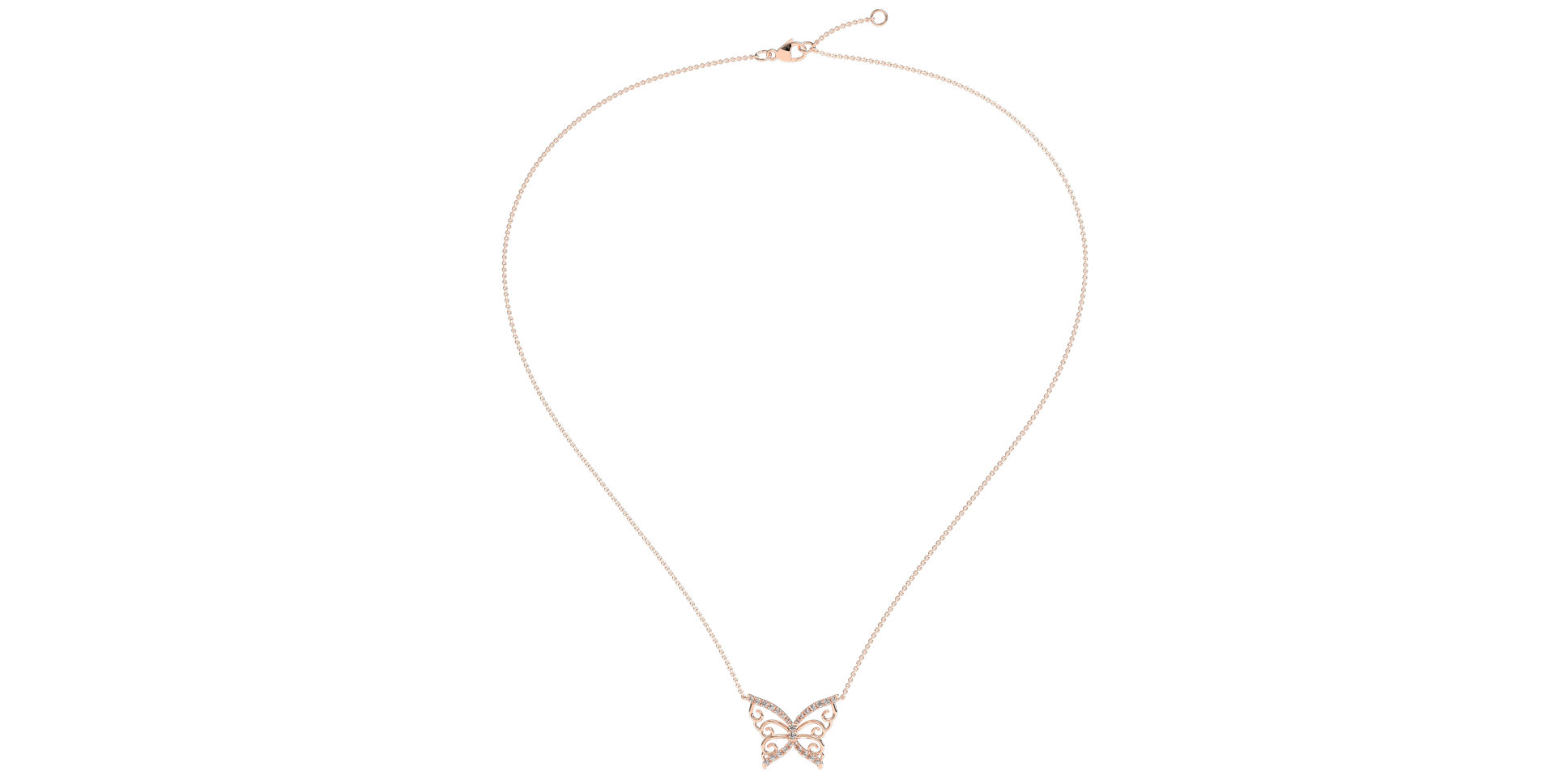 Diamond necklace Butterfly