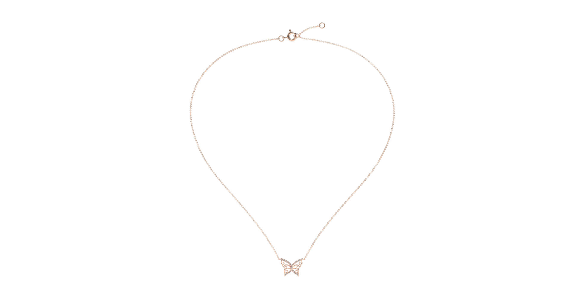 Diamond necklace Shiny Butterfly