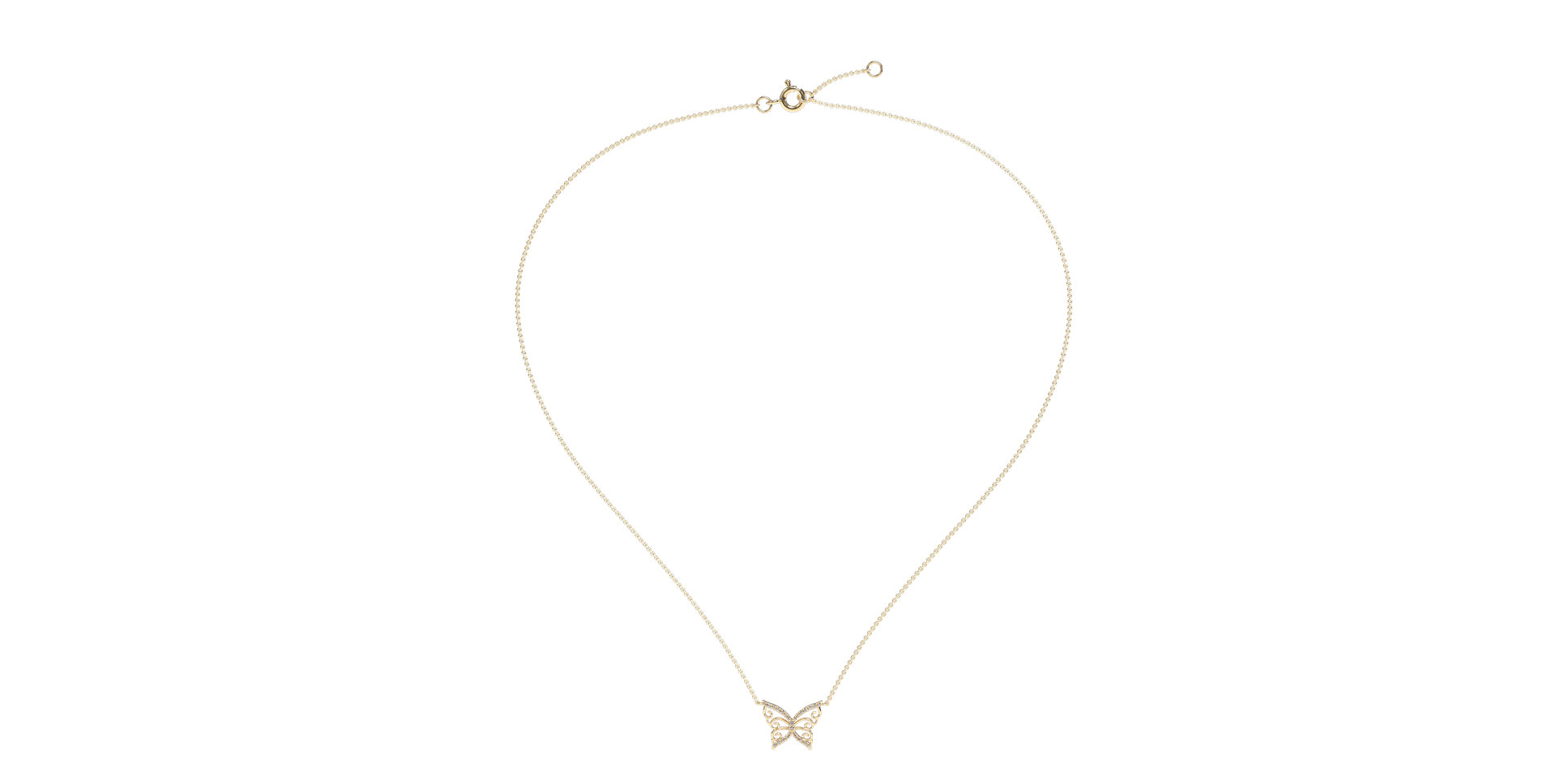 Diamond necklace Shiny Butterfly