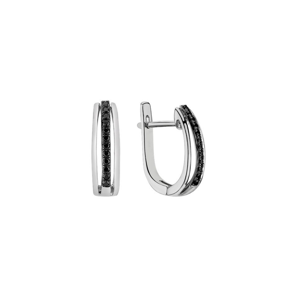 Earrings with black diamonds Night Sky