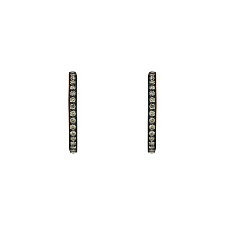 Earrings with brown diamonds Shiny Eclipse