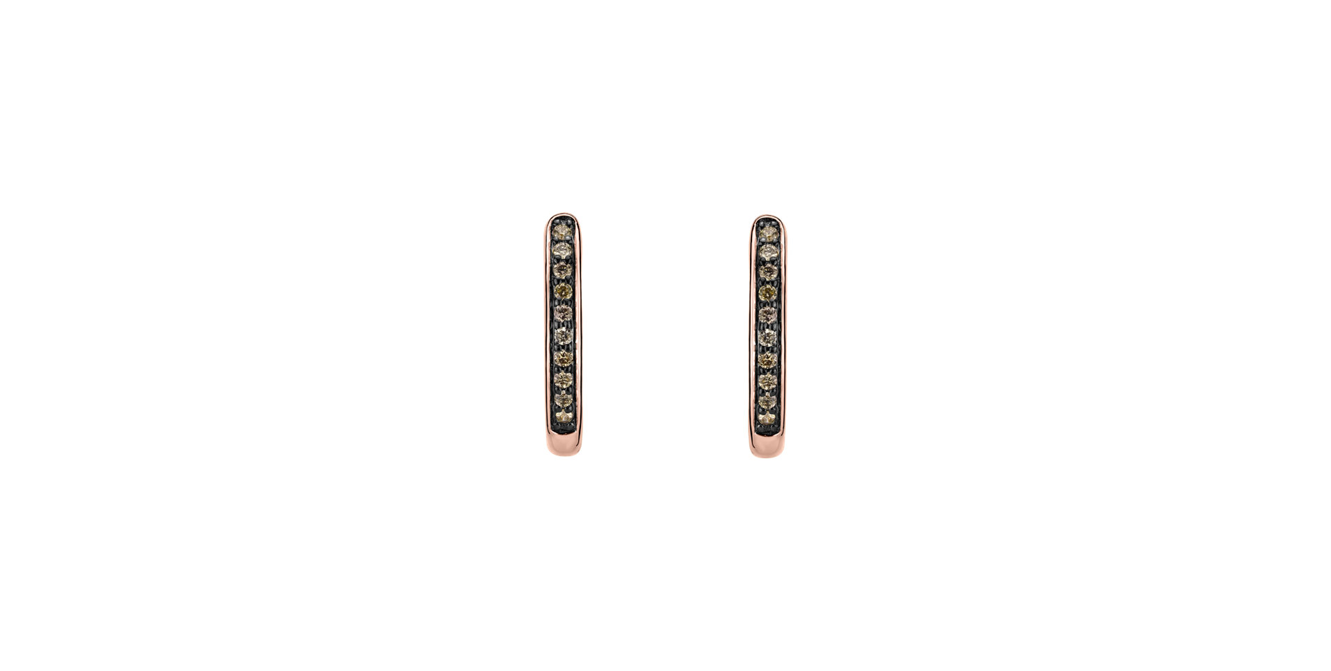 Earrings with brown diamonds Midnight Loop