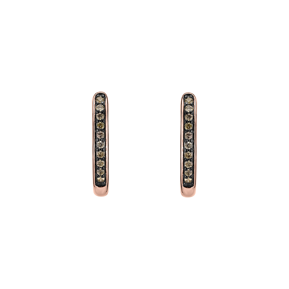 Earrings with brown diamonds Midnight Loop