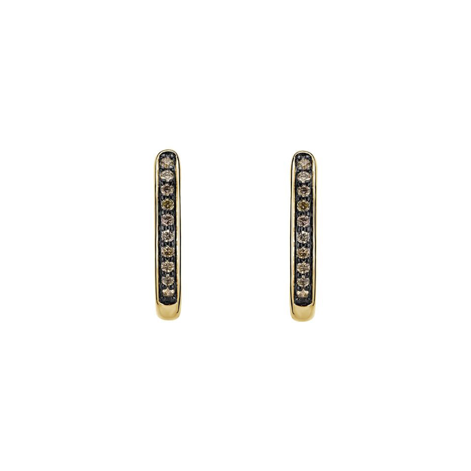 Earrings with brown diamonds Midnight Loop