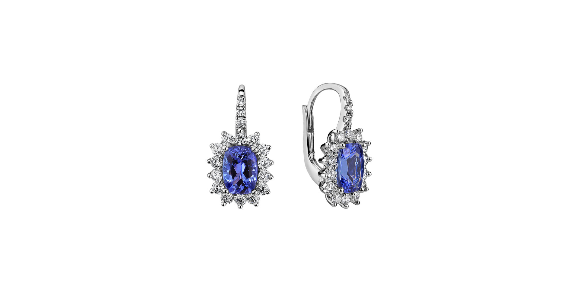 Diamond earrings with Tanzanite Seraph Spark
