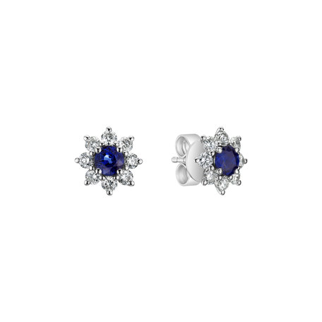 Diamond earrings with Sapphire Celestial Romance