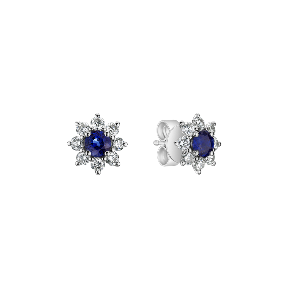 Diamond earrings with Sapphire Celestial Romance