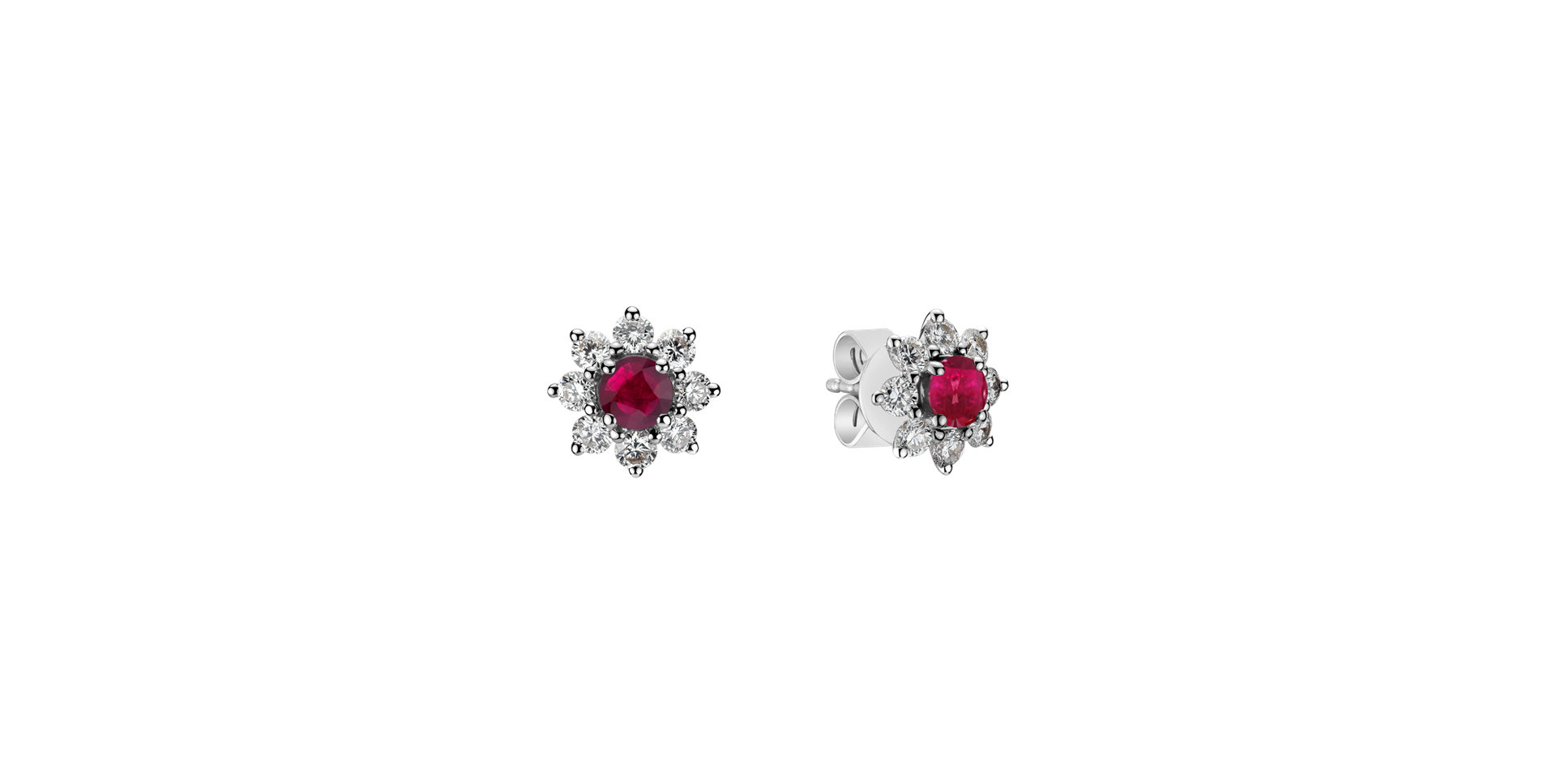 Diamond earrings with Ruby Celestial Romance