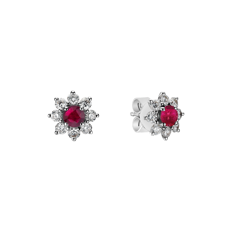 Diamond earrings with Ruby Celestial Romance