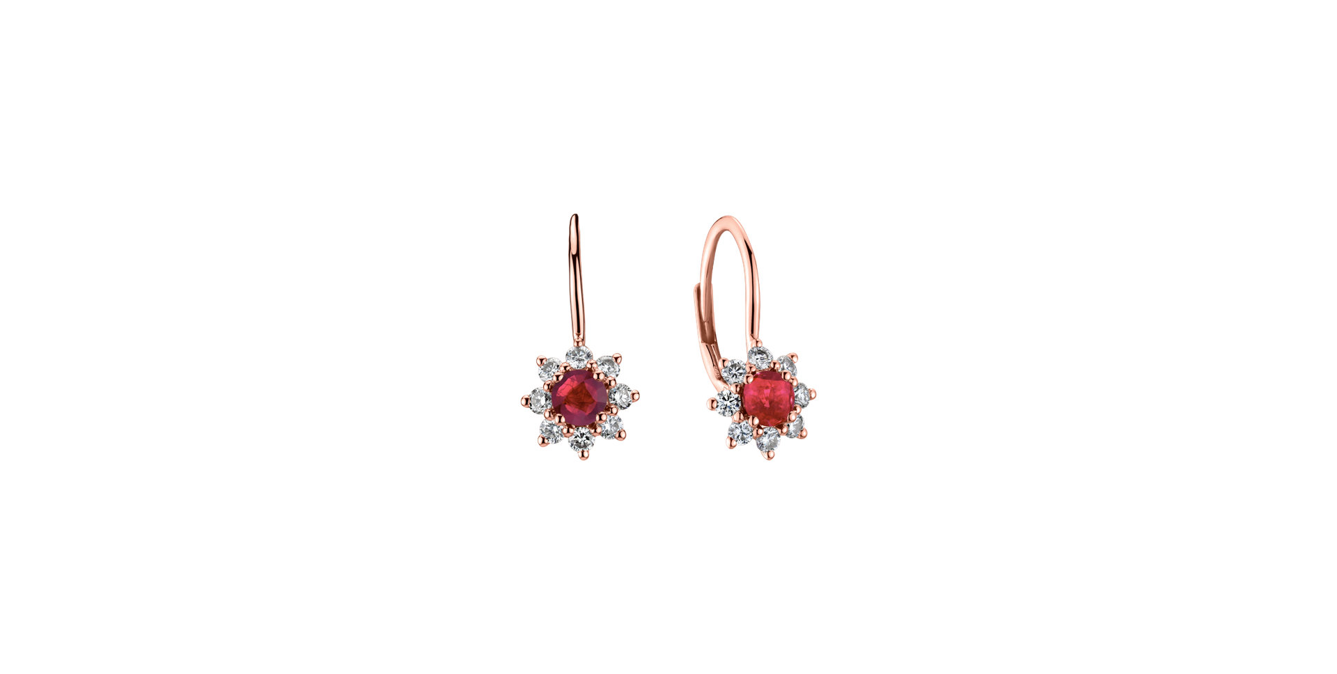 Diamond earrings with Ruby Celestial Romance