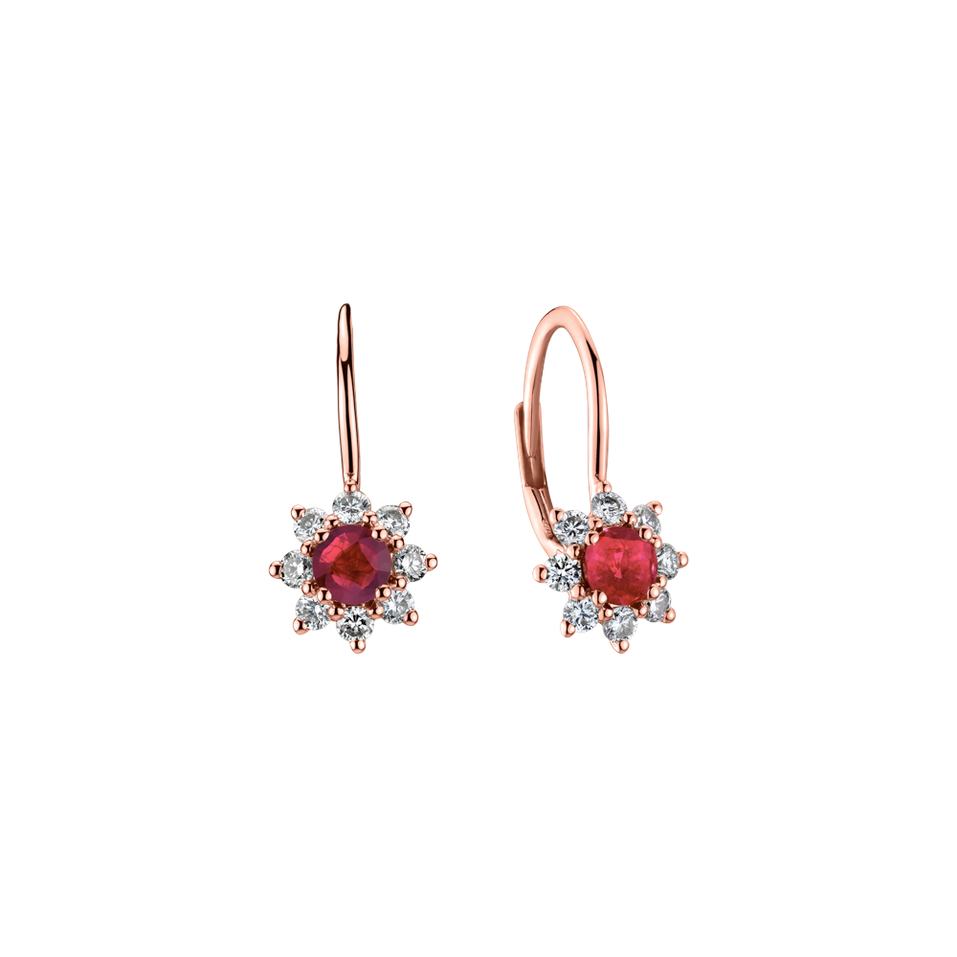 Diamond earrings with Ruby Celestial Romance