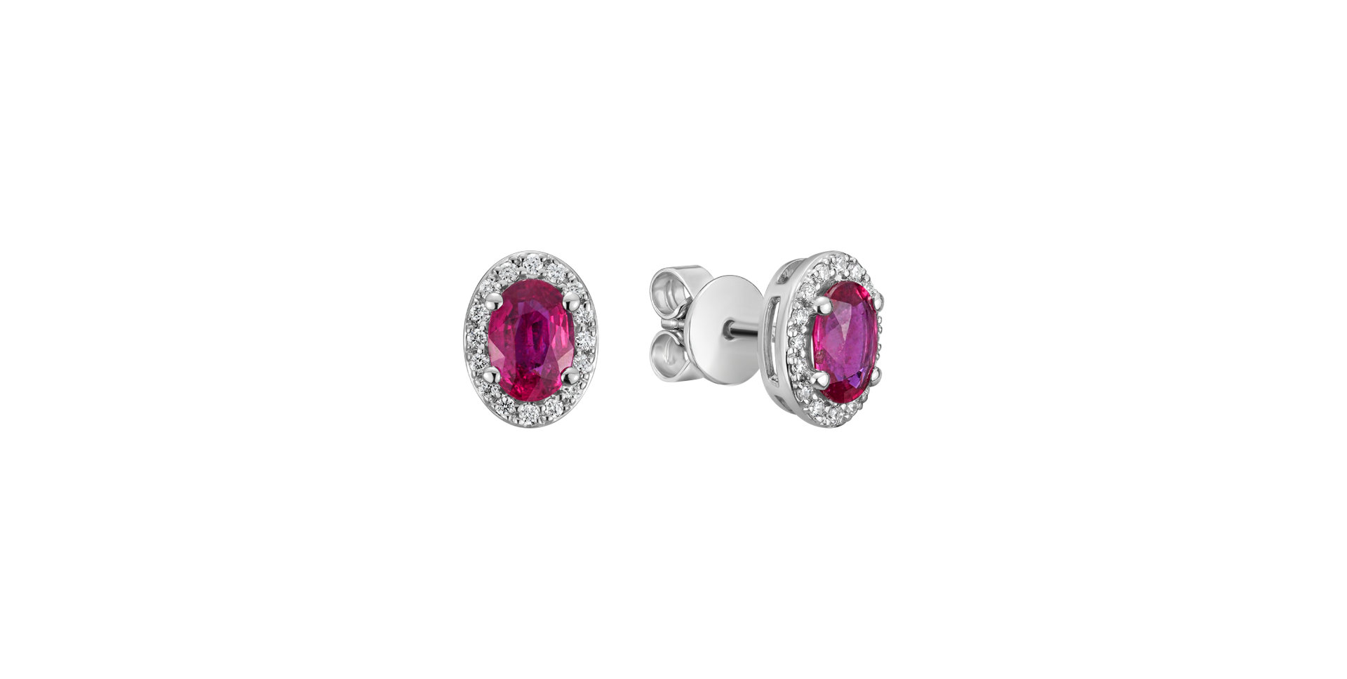Diamond earrings with Ruby Witching Allegory