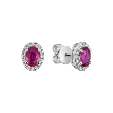Diamond earrings with Ruby Witching Allegory
