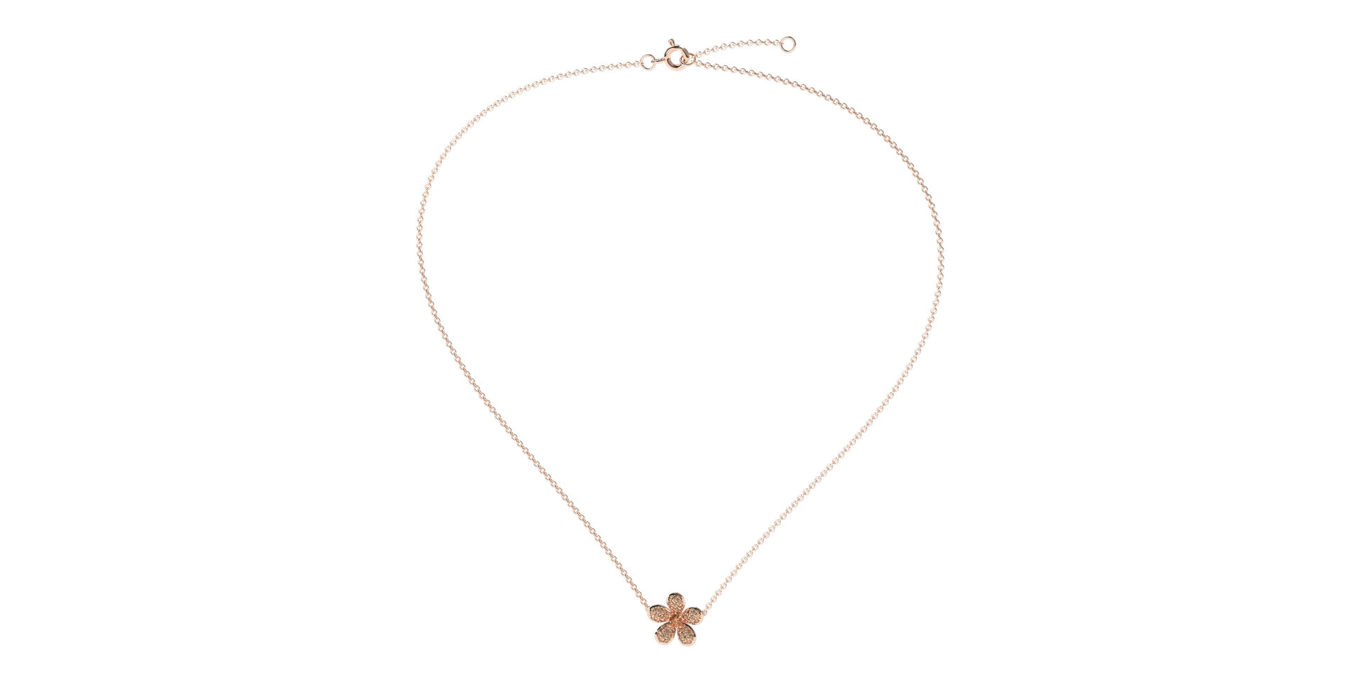 Necklace with brown and white diamonds Flower