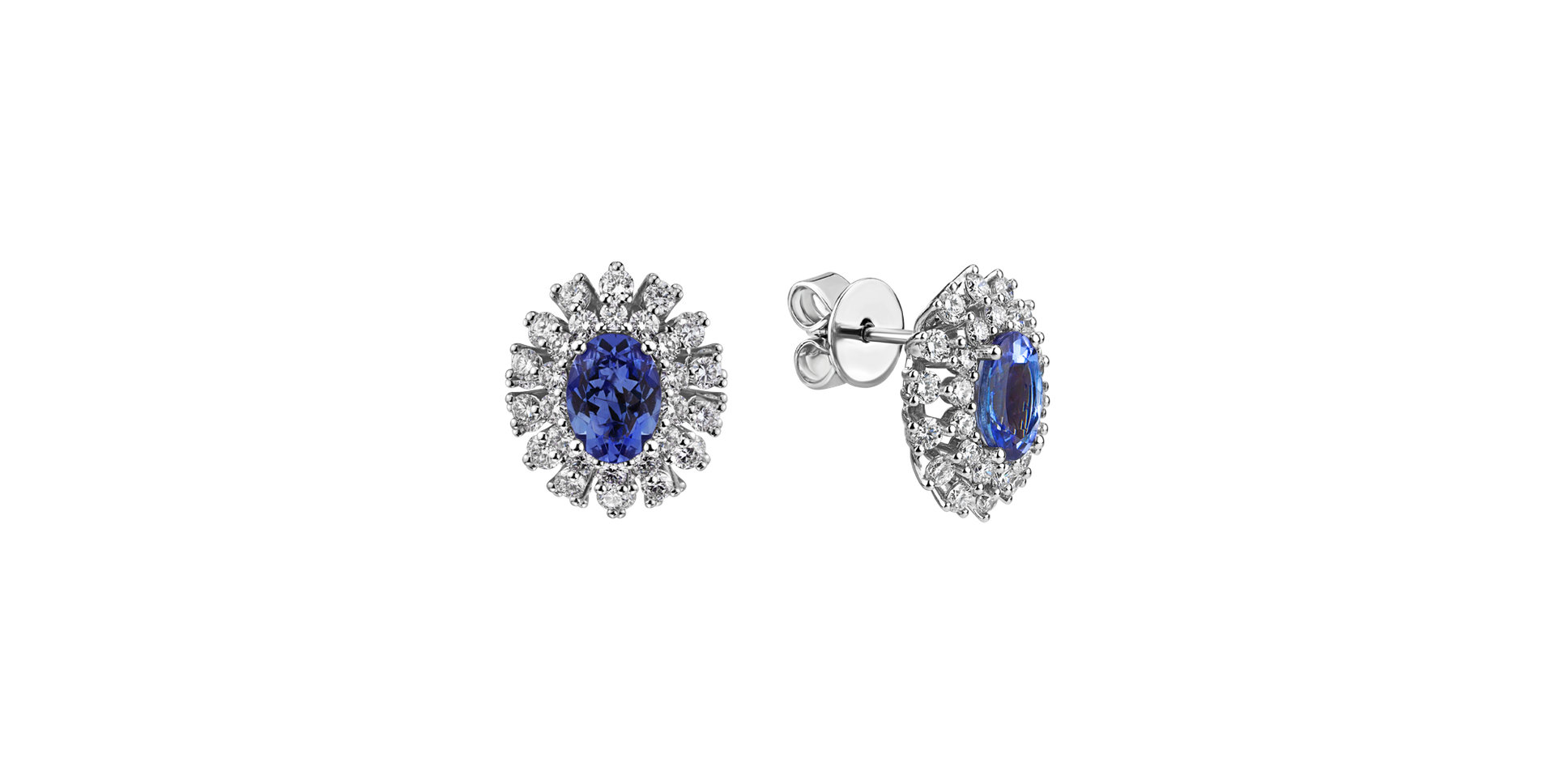 Diamond earrings with Tanzanite Fairytale Goddess