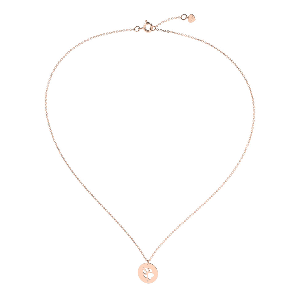 Diamond necklace Dog Paw