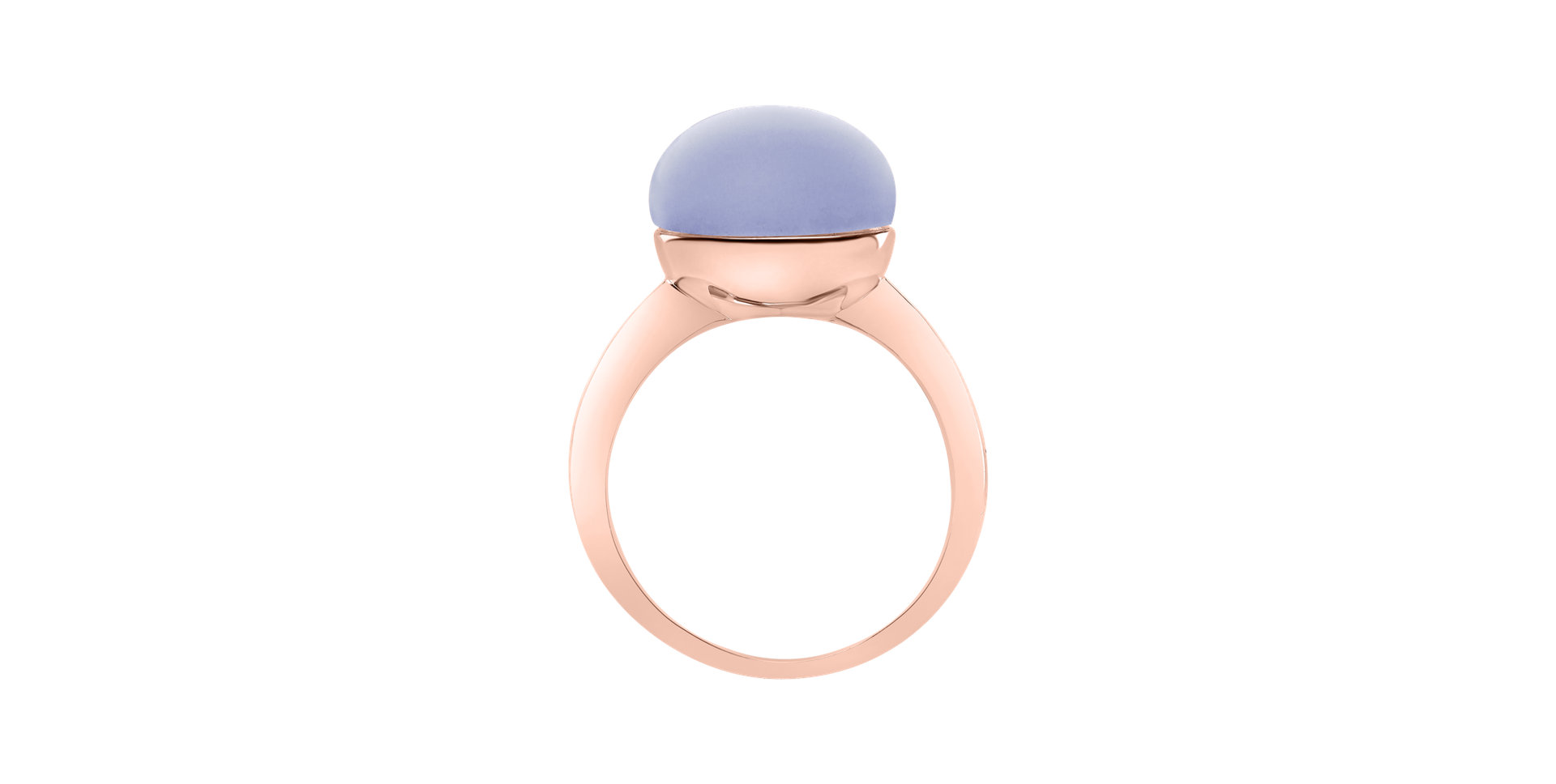 Ring with Blue Chalcedony Round Bonbon