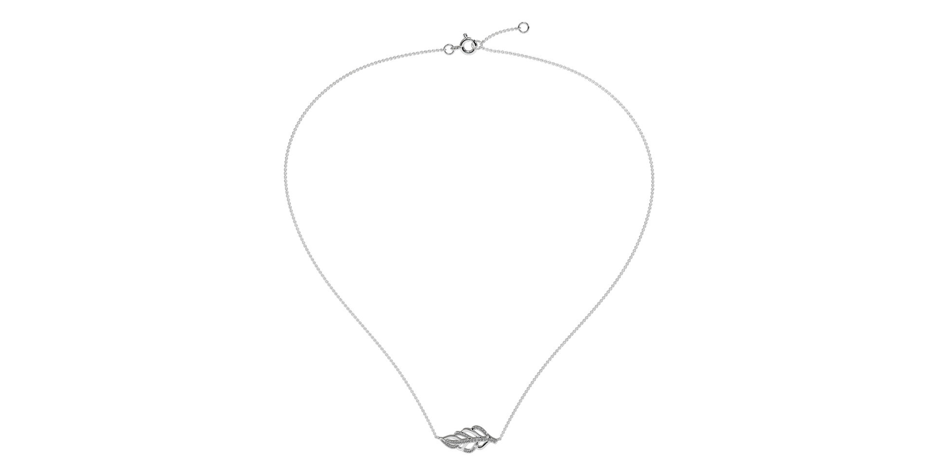 Diamond necklace Shiny Leaf