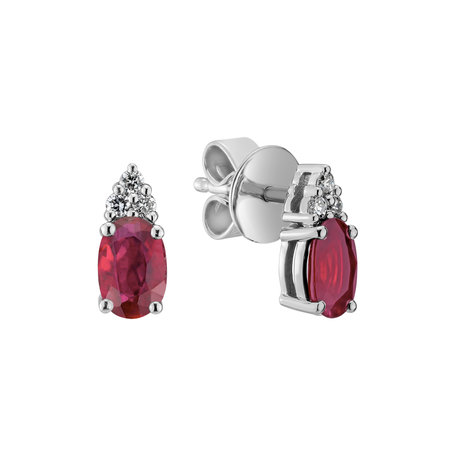 Diamond earrings with Ruby Mystery Secrets
