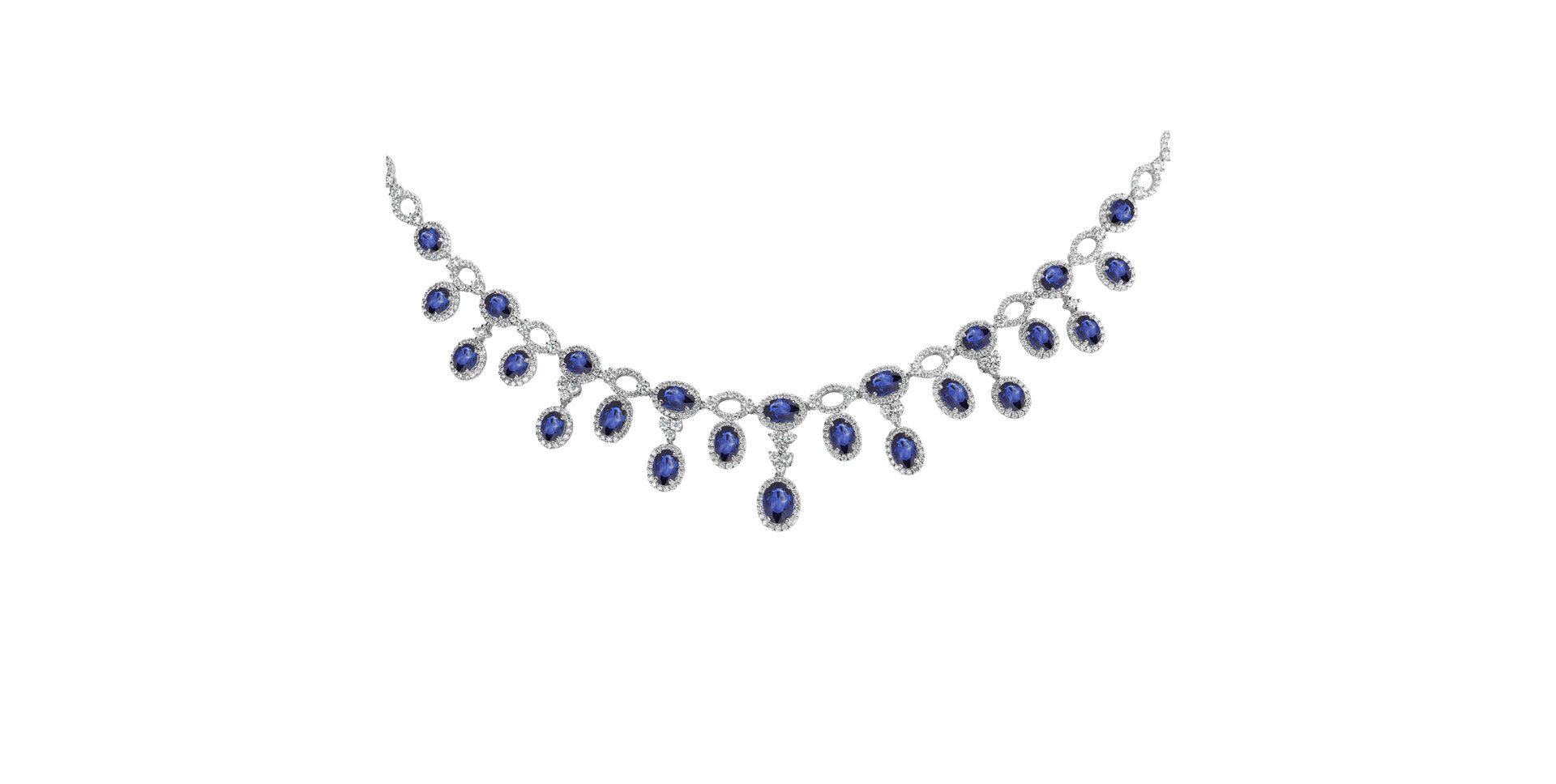Diamond necklace with Sapphire Princess Fantasy
