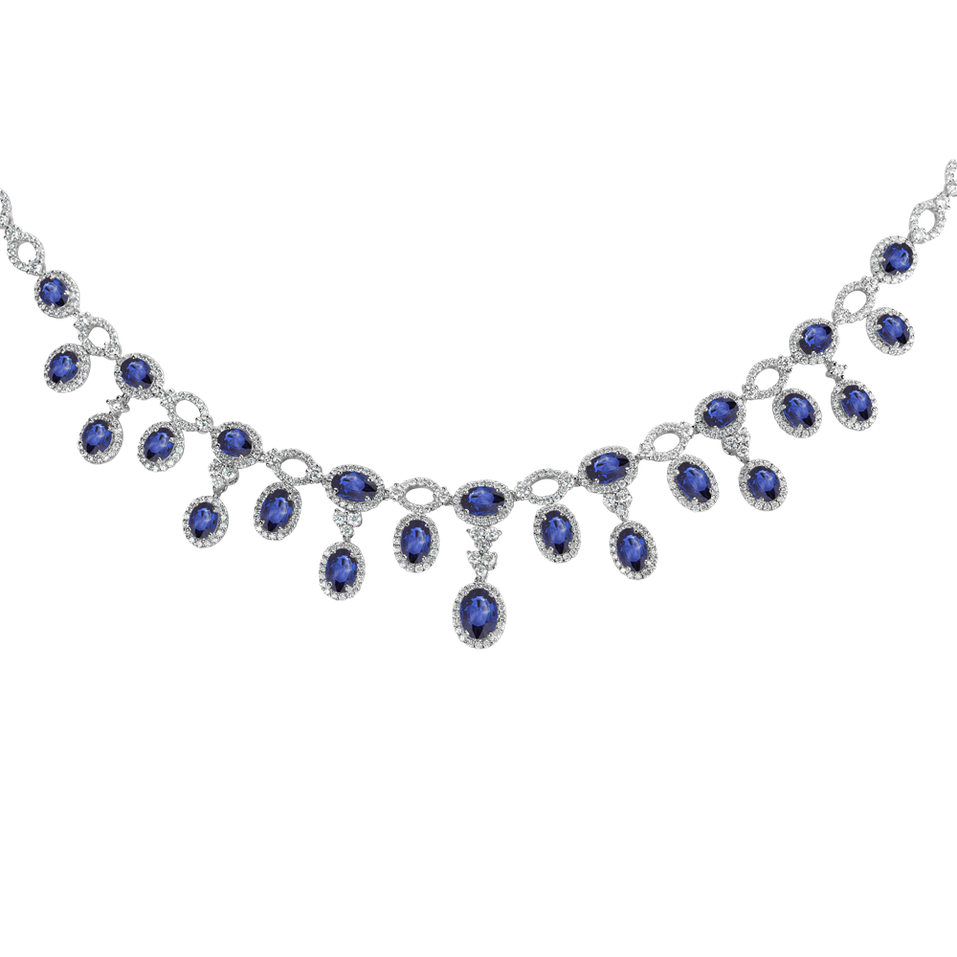 Diamond necklace with Sapphire Princess Fantasy