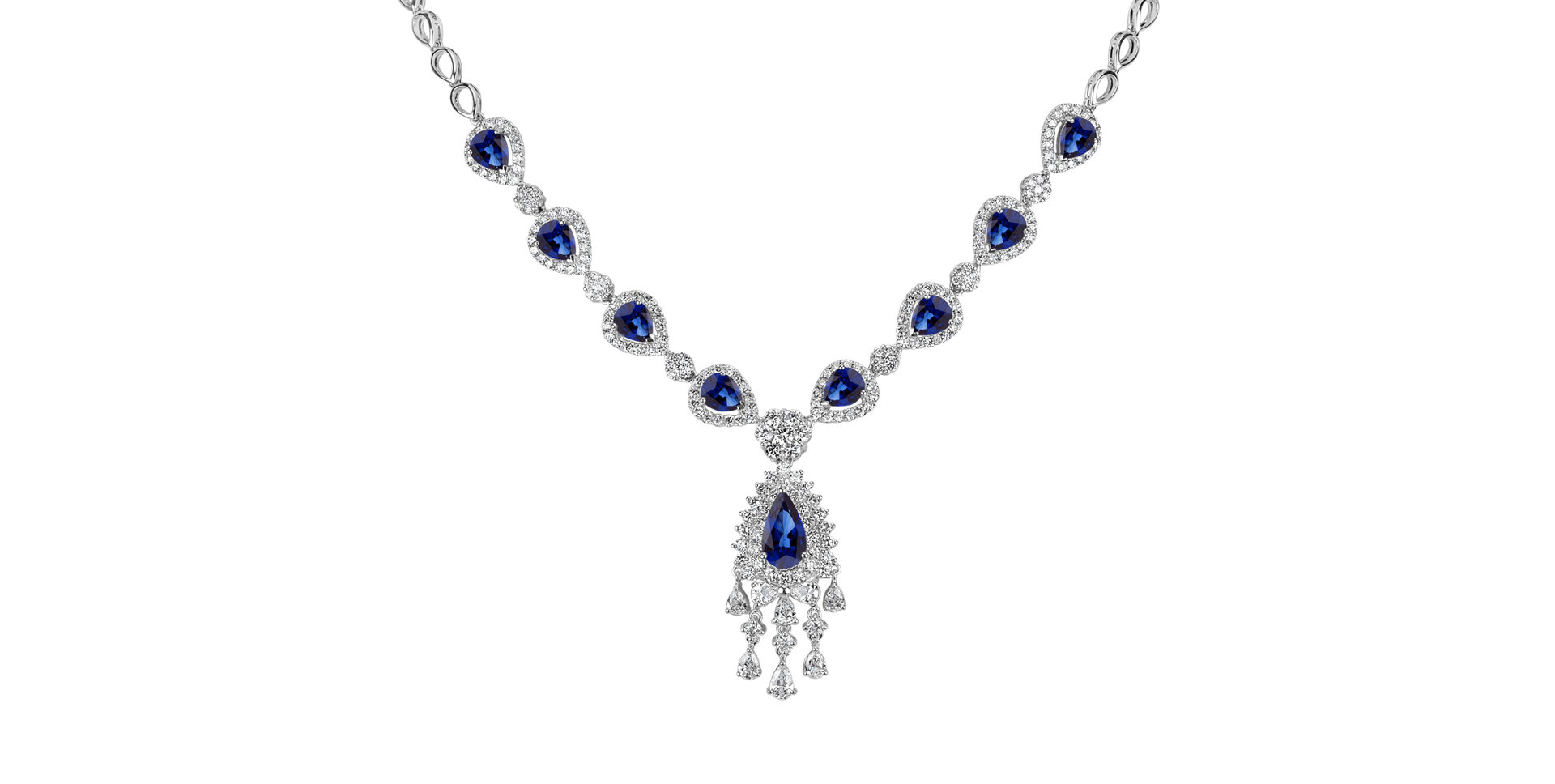 Diamond necklace with Sapphire Royal Mystery